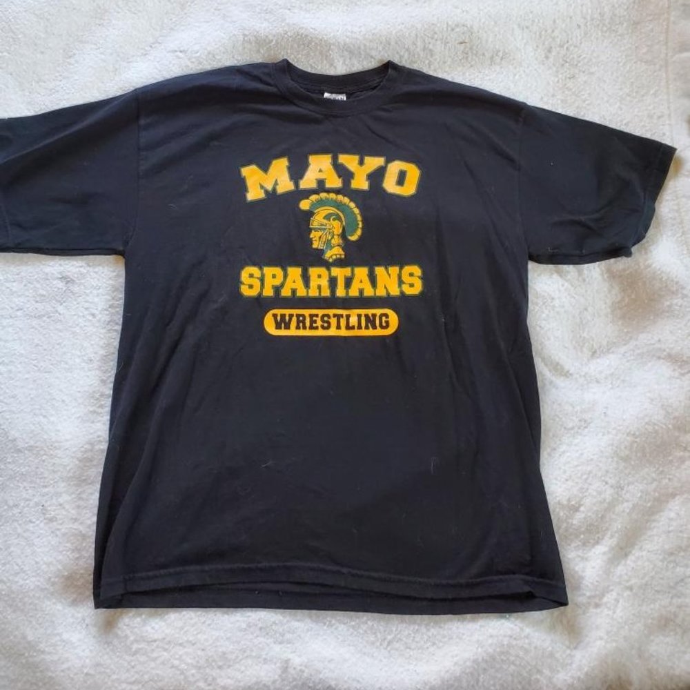 Mayo Spartans Black Wrestling T-Shirt, Sz XL